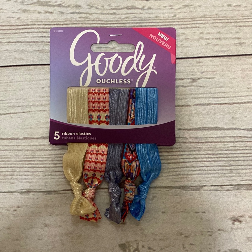 NEW Goody Ouchless Hair Ties 5 Ribbon Elastics